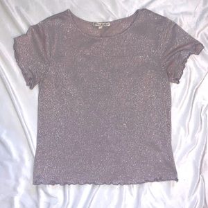 Express One Eleven sparkly purple top